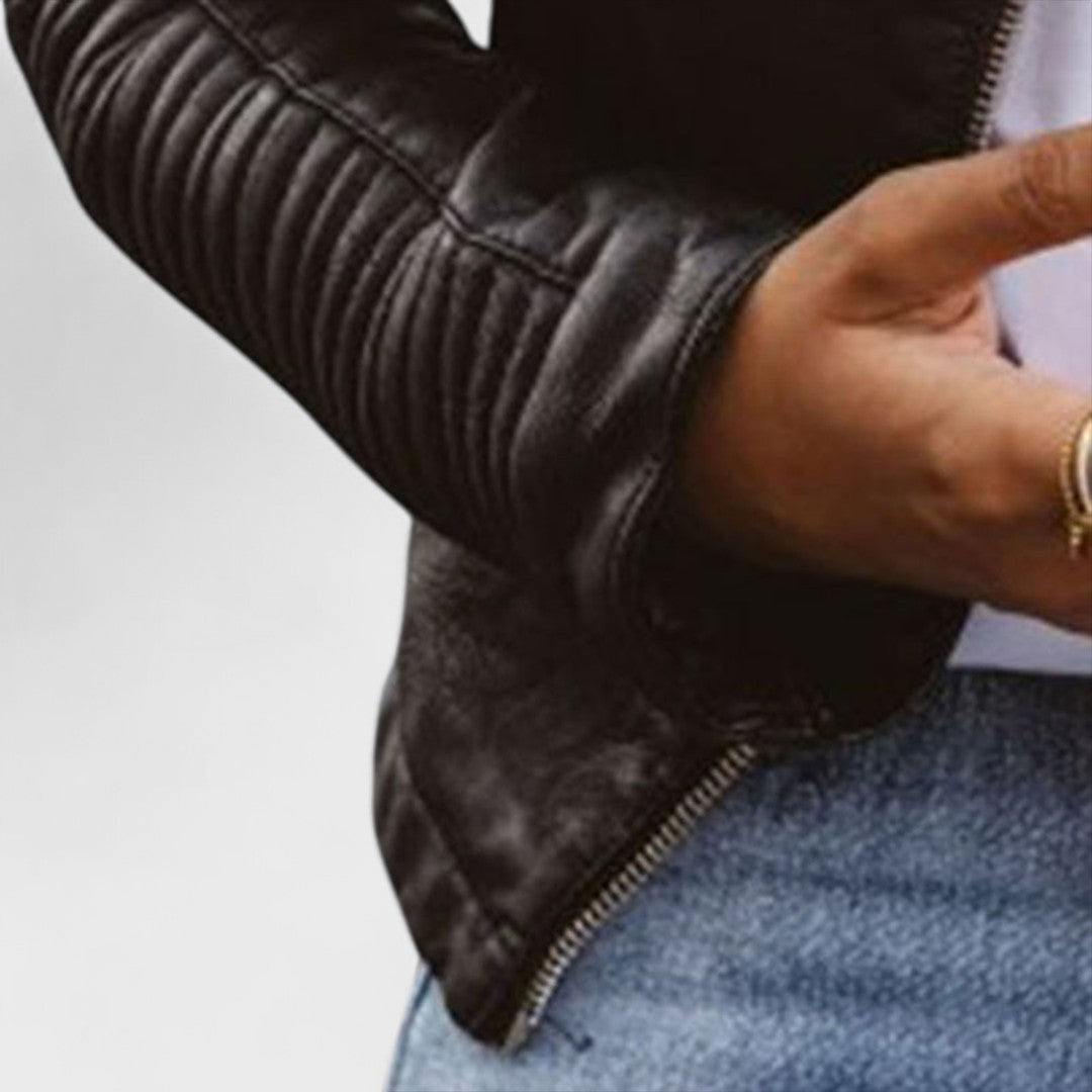 Alexandra – Casaco Couro Elegante