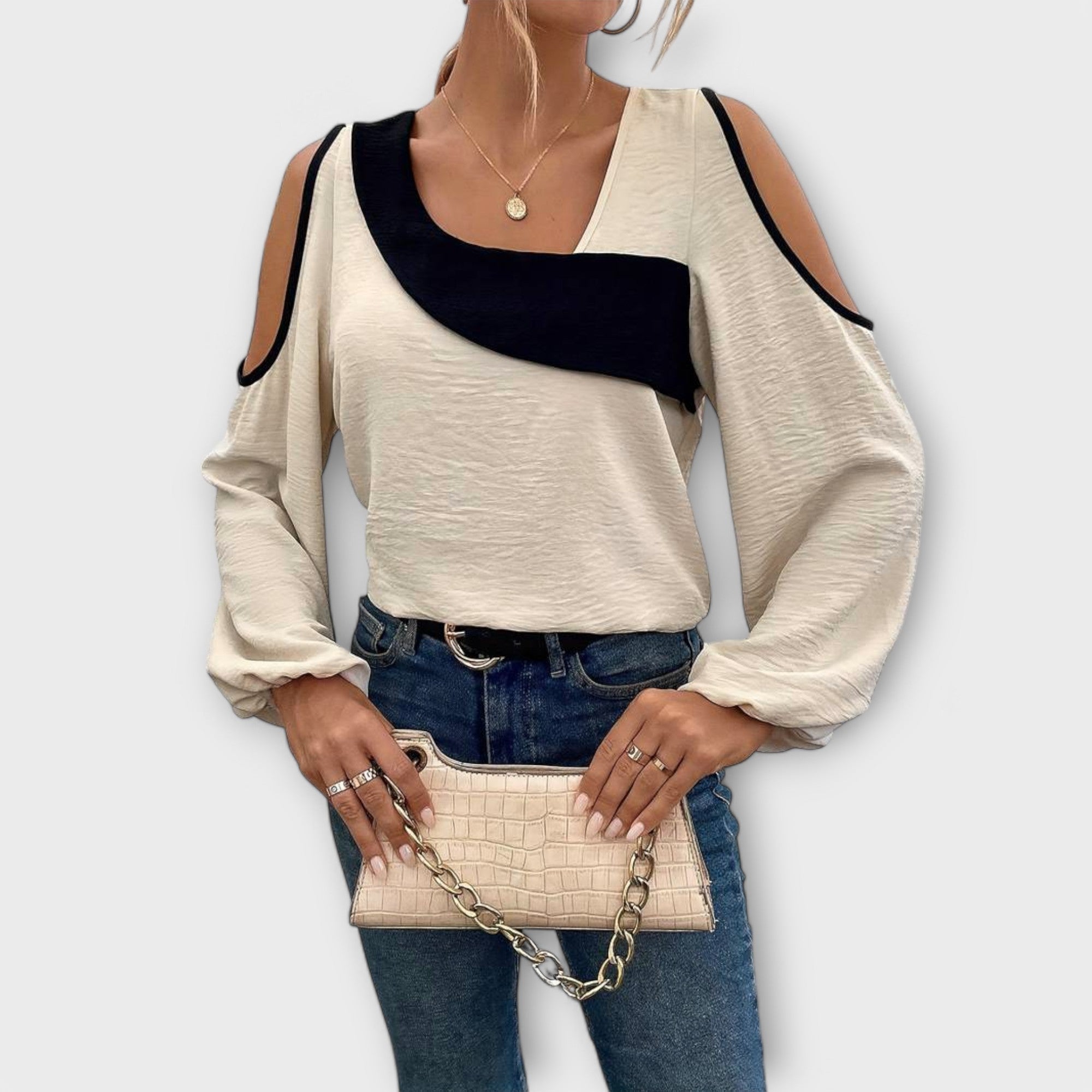 Clara - Blusa com decote quadrado